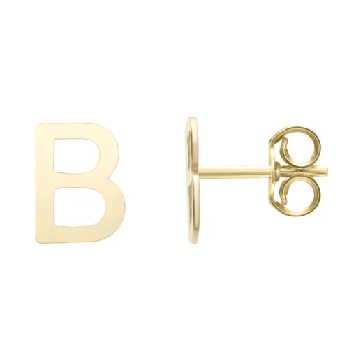 Initial Stud Earrings Letter In