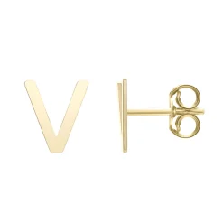 Initial Stud Earrings Letter In