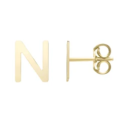Initial Stud Earrings Letter In