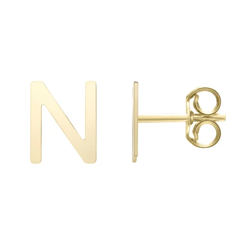 Initial Stud Earrings Letter In