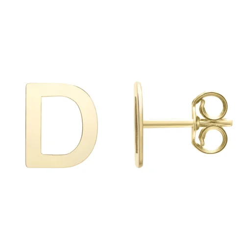 Initial Stud Earrings Letter In
