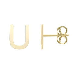 Initial Stud Earrings Letter In