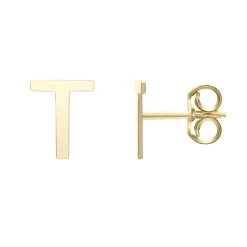 Initial Stud Earrings Letter In