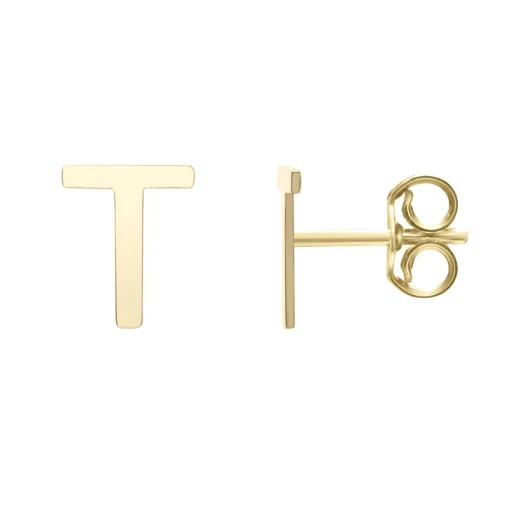 Initial Stud Earrings Letter In