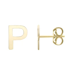 Initial Stud Earrings Letter In