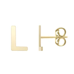 Initial Stud Earrings Letter In