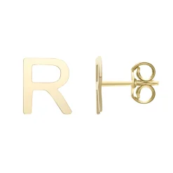 Initial Stud Earrings Letter In