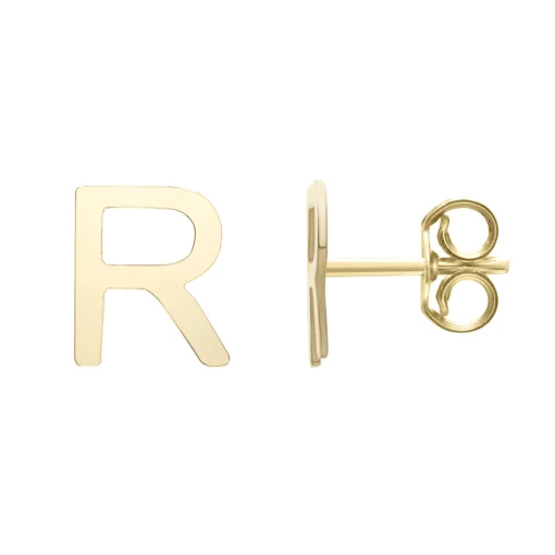 Initial Stud Earrings Letter In