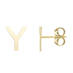 Initial Stud Earrings Letter In
