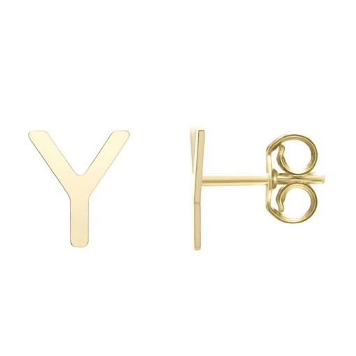 Initial Stud Earrings Letter In