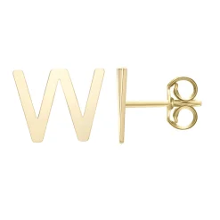 Initial Stud Earrings Letter In