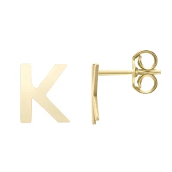 Initial Stud Earrings Letter In