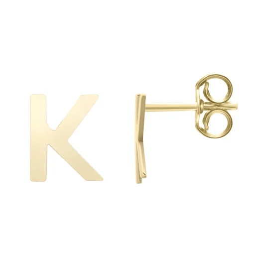 Initial Stud Earrings Letter In