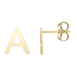 Initial Stud Earrings Letter In
