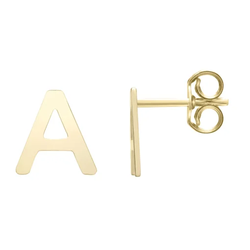 Initial Stud Earrings Letter In