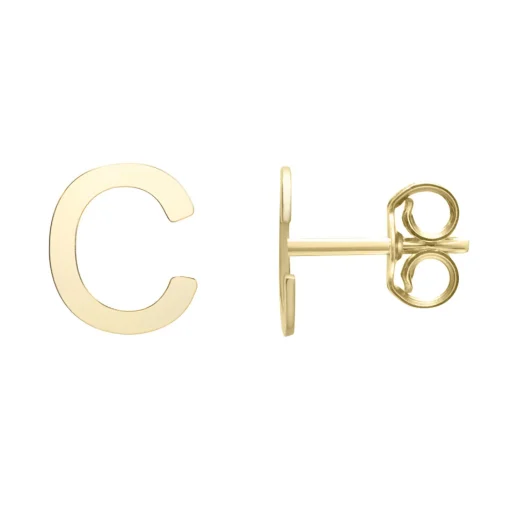 Initial Stud Earrings Letter In
