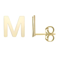 Initial Stud Earrings Letter In