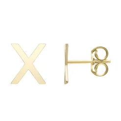 Initial Stud Earrings Letter In