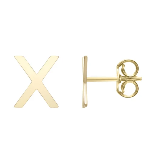 Initial Stud Earrings Letter In