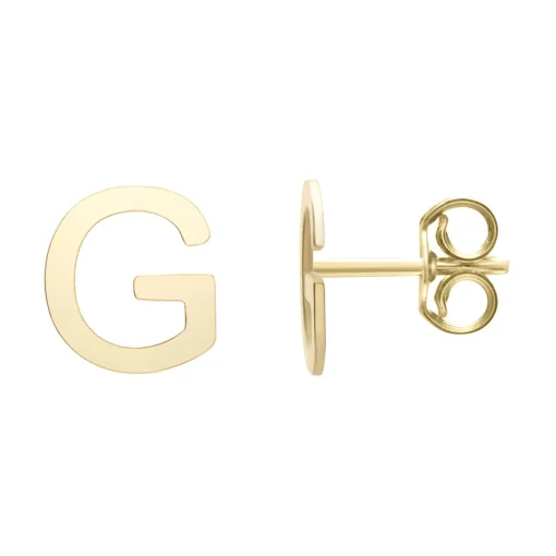 Initial Stud Earrings Letter In