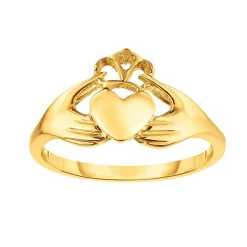 Irish Claddagh Ring In 14K Yellow Gold