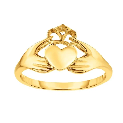 Irish Claddagh Ring In 14K Yellow Gold