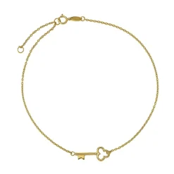 Key Ankle Bracelet In 14K Yellow Gold