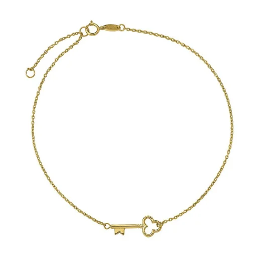 Key Ankle Bracelet In 14K Yellow Gold