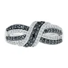 Knot Ring With Black & White Diamonds In Sterling Silver (1/2 Ct. Tw.)