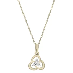 Knot Trefoil Pendant In 10K Yellow Gold (1/10 Ct. Tw.)