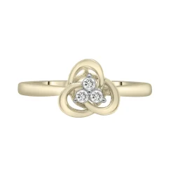Knot Trefoil Ring In 10K Yellow Gold (1/10 Ct. Tw.)