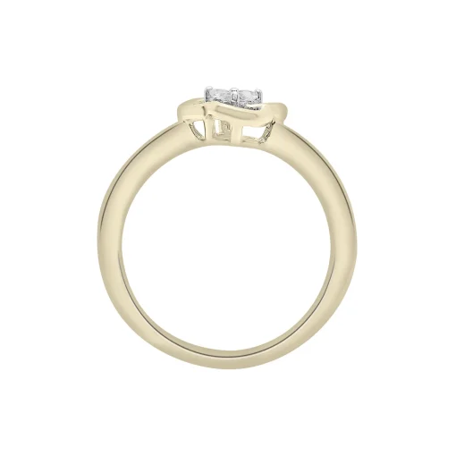 Knot Trefoil Ring In 10K Yellow Gold (1/10 Ct. Tw.)
