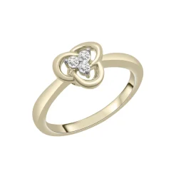 Knot Trefoil Ring In 10K Yellow Gold (1/10 Ct. Tw.)