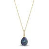 Lab Created Alexandrite & Diamond Pendant In 10K Yellow Gold