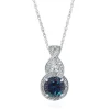 Lab Created Alexandrite & White Sapphire Pendant In Sterling Silver