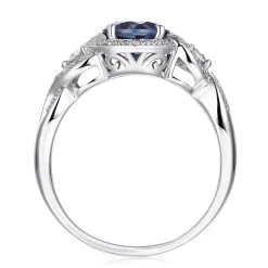 Lab Created Alexandrite & White Sapphire Ring In Sterling Silver