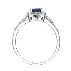 Lab Created Alexandrite & White Sapphire Ring In Sterling Silver
