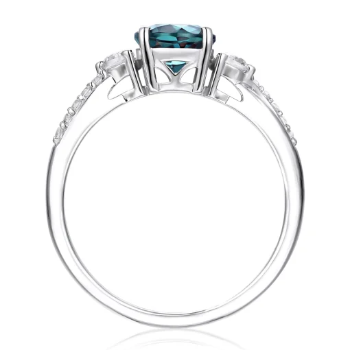 Lab Created Alexandrite & White Sapphire Ring In Sterling Silver