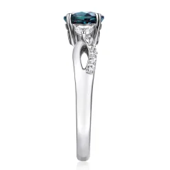 Lab Created Alexandrite & White Sapphire Ring In Sterling Silver
