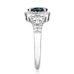 Lab Created Alexandrite & White Sapphire Ring In Sterling Silver