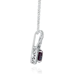Lab Created Alexandrite & White Sapphire Pendant In Sterling Silver