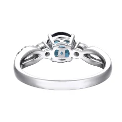 Lab Created Alexandrite & White Sapphire Ring In Sterling Silver