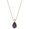 Lab Created Birthstone And Diamond Pendant In 10K Gold