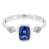 Lab Created Blue & White Sapphire Stack Ring In Sterling Silver