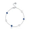 Lab Created Blue & White Sapphire Adjustable Bracelet In Sterling Silver
