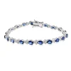 Lab Created Blue & White Sapphire Bracelet In Sterling Silver