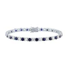 Lab Created Blue & White Sapphire Bracelet In Sterling Silver