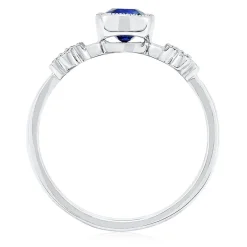 Lab Created Blue & White Sapphire Stack Ring In Sterling Silver