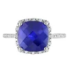 Lab Created Blue Sapphire & 1/10 Ct. Tw. Diamond Ring In Sterling Silver