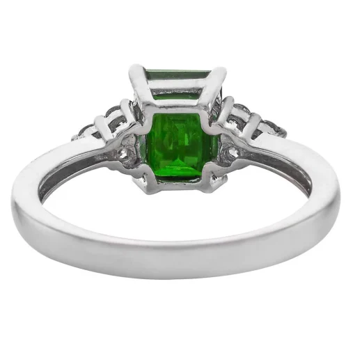 Lab Created Emerald & White Sapphire Ring In Sterling Silver